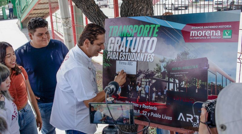 Dará Arturo Benavides transporte gratuito a estudiantes